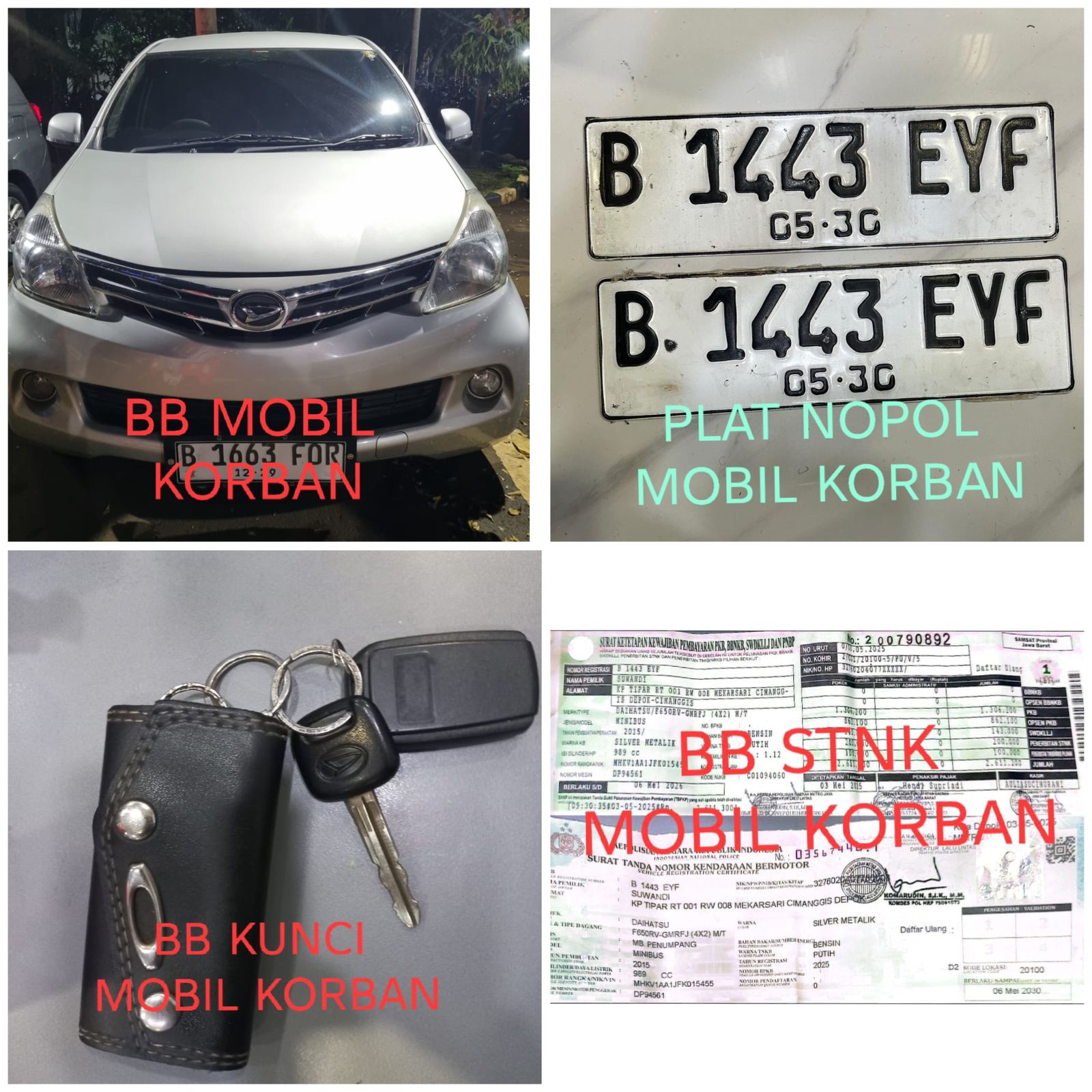 Subdit Resmob Ditreskrimum Polda Metro Jaya Berhasil mengungkap kasus pencurian mobil dengan modus polisi gadungan yang terjadi di Rest Area Cibubur Jakarta Timur.