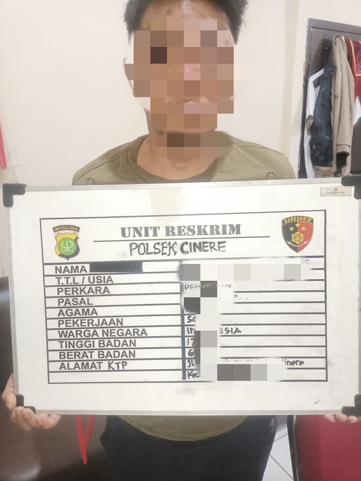 Unit Reskrim Polsek Cinere Ungkap Kasus Pencurian dengan Pemberatan di Wilayah Cinere